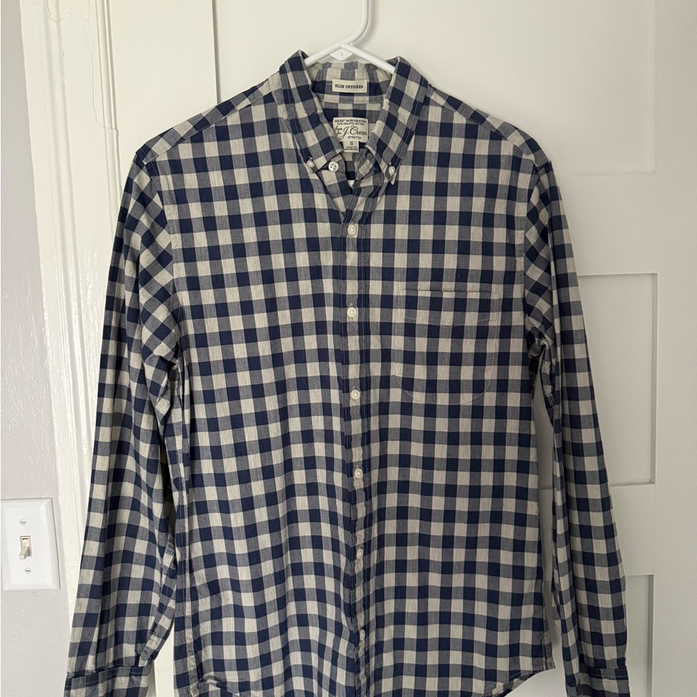 J. Crew Slim Fit Button-Down Shirt in Navy Gingham